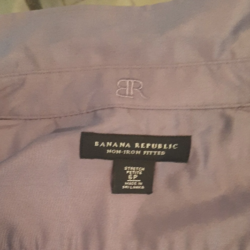 NWOT Banana🍌Republic SOFT Deep BLUE🗨NON-IRON FITTED🗨STRETCH Button Down SZ6P - Picture 6 of 9